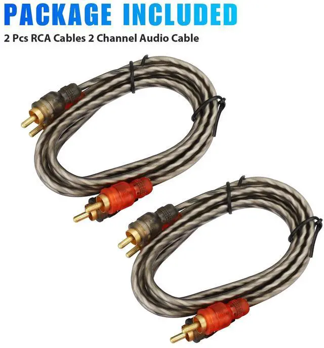 Alt view image 6 of 7 - 2PCS RCA Cables 2 Channel Twisted 4Ft Car Audio Shielded Interconnect Amp Wire