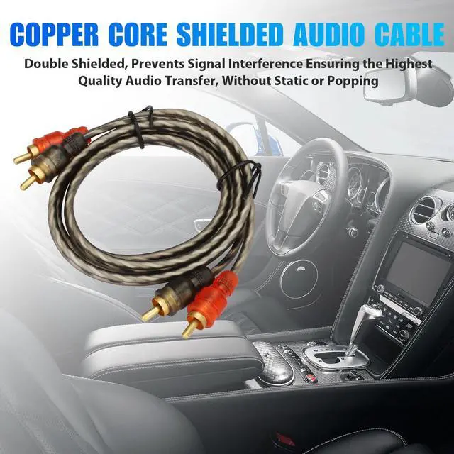 Alt view image 3 of 7 - 2PCS RCA Cables 2 Channel Twisted 4Ft Car Audio Shielded Interconnect Amp Wire