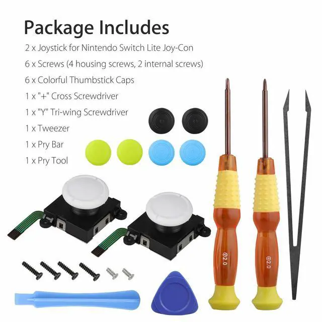 Alt view image 7 of 7 - For Nintendo Switch Lite 19in1 Analog Joystick Replacement Repair Tool Kit Set