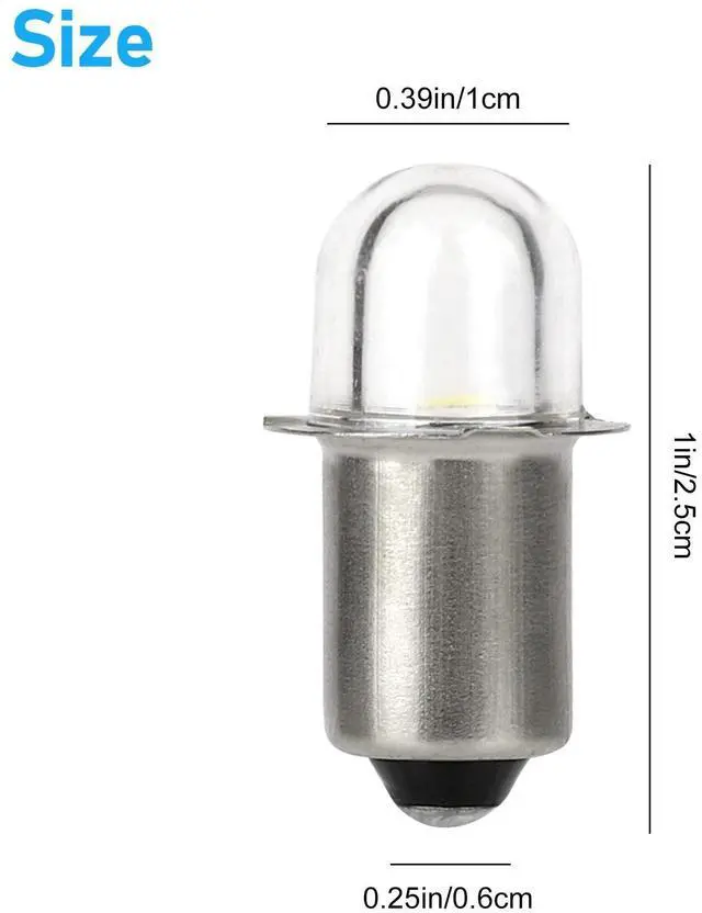 Alt view image 7 of 7 - 6Pcs P13.5S LED Flashlight Torch Lamp Upgrade Light Bulbs 3V White Super Bright