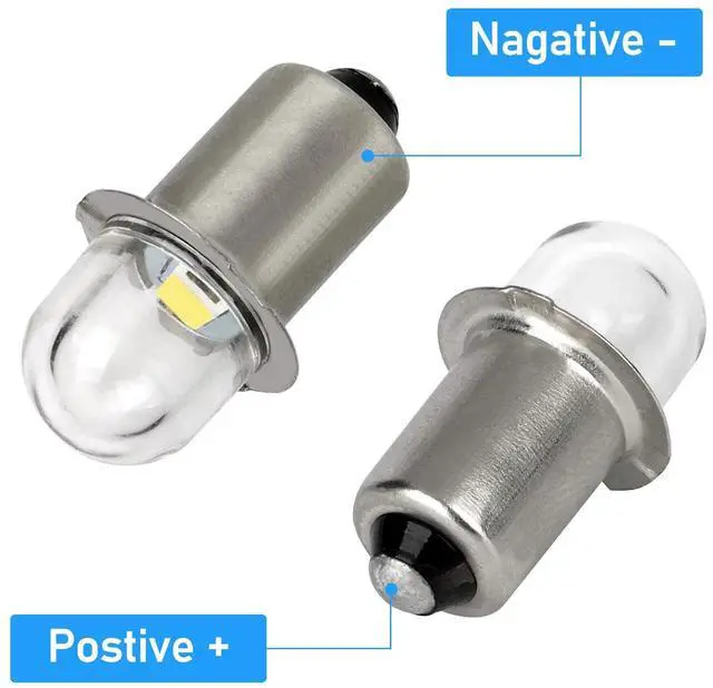 Alt view image 3 of 7 - 6Pcs P13.5S LED Flashlight Torch Lamp Upgrade Light Bulbs 3V White Super Bright