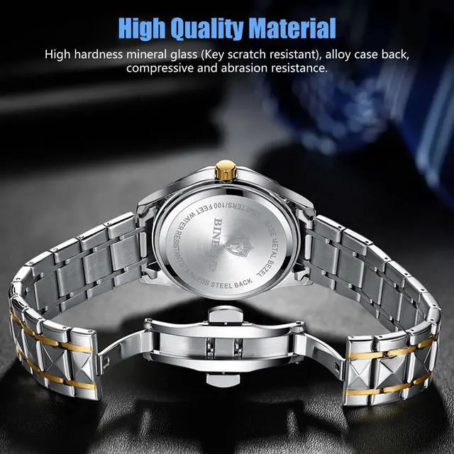 Alt view image 4 of 7 - Waterproof Men Watch Stainless Steel Quartz Luminous Classic Business Wristwatch