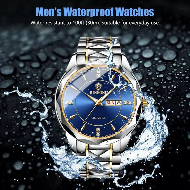 Alt view image 3 of 7 - Waterproof Men Watch Stainless Steel Quartz Luminous Classic Business Wristwatch