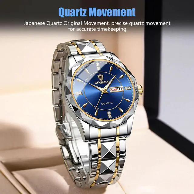 Alt view image 5 of 7 - Waterproof Men Watch Stainless Steel Quartz Luminous Classic Business Wristwatch