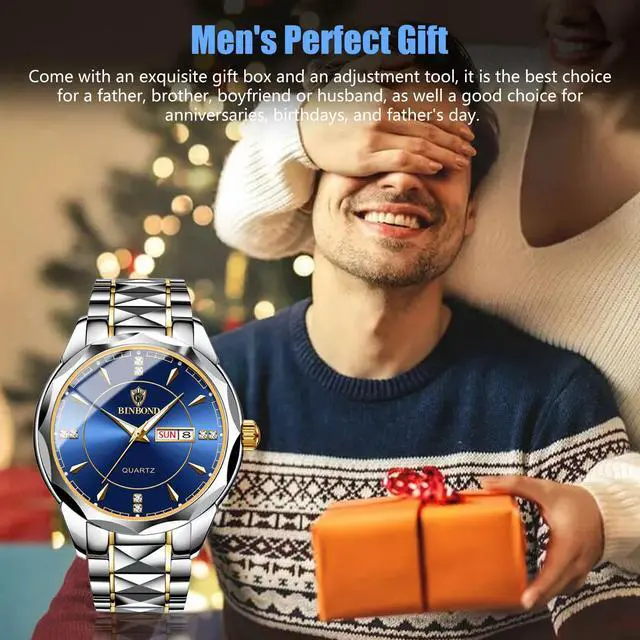 Alt view image 7 of 7 - Waterproof Men Watch Stainless Steel Quartz Luminous Classic Business Wristwatch