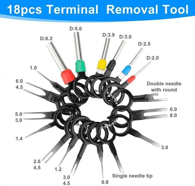 Alt view image 3 of 7 - 420PCS Connector Pins 21 Types Electrical Wire Terminal Kit,18PCS Extractor Tool