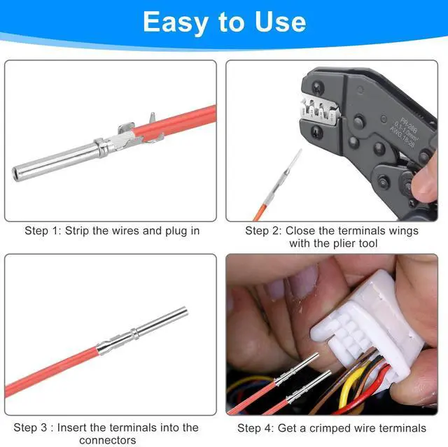 Alt view image 4 of 7 - 420PCS Connector Pins 21 Types Electrical Wire Terminal Kit,18PCS Extractor Tool