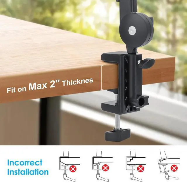 Alt view image 5 of 7 - Microphone Boom Arm 360° Rotatable Adjustable Mic Stand w/ 3/8''to 5/8'' Adapter