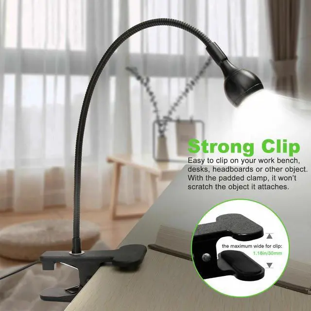 Alt view image 2 of 7 - USB Reading Night Light Flexible LED Book Lamp Laptop Computer Clip-on Bed Desk