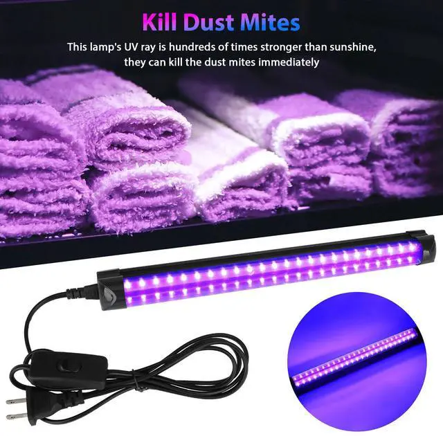 Alt view image 2 of 7 - UV Black Light Bar Fixtures Ultraviolet Lamp Strip US Plug DJ Party Club 48LED