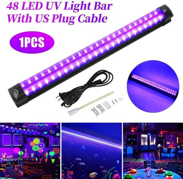Main image of UV Black Light Bar Fixtures Ultraviolet Lamp Strip US Plug DJ Party Club 48LED