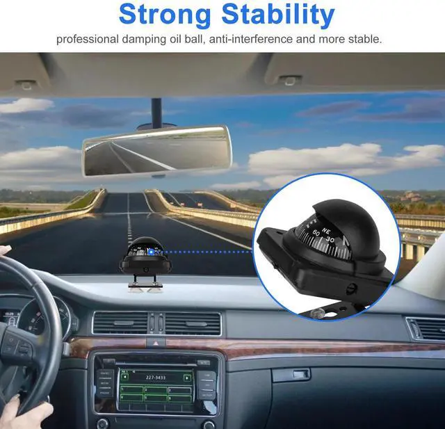 Alt view image 7 of 7 - Adjustable Car Vehicle Dashboard Navigation Compass Ball for Boat Marine Truck