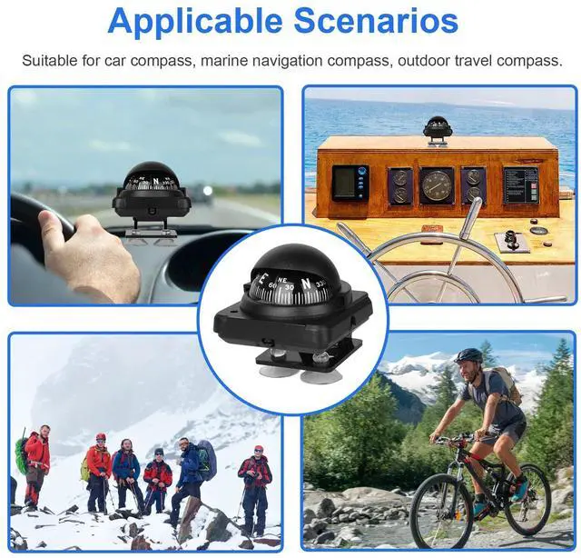 Alt view image 5 of 7 - Adjustable Car Vehicle Dashboard Navigation Compass Ball for Boat Marine Truck