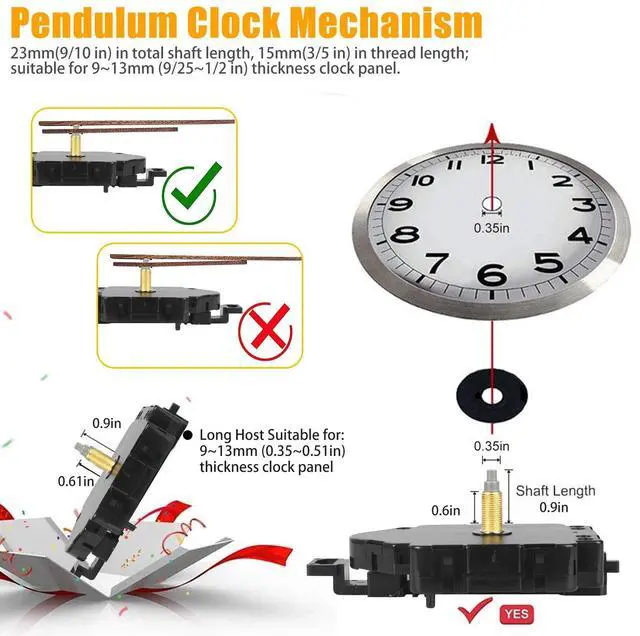 Alt view image 3 of 7 - Quartz Wall Clock Pendulum Swing Movement Mechanism DIY Kit Silent Repair Parts