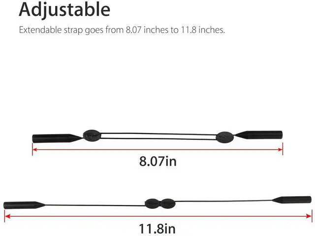 Alt view image 4 of 7 - 2x Adjustable Eyeglasses Neck Strap Sunglasses Holder Cord Sport Glasses String