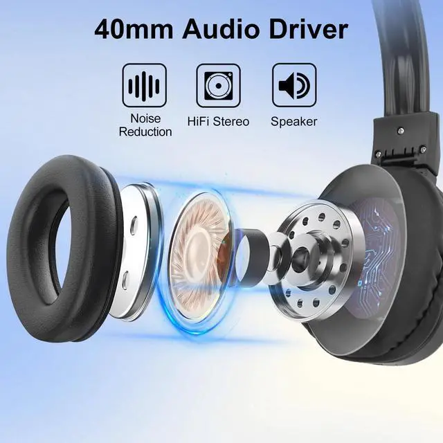 Alt view image 2 of 7 - Portable FM Radio Wireless Headphones Headset Stereo Foldable Receivers Over-Ear