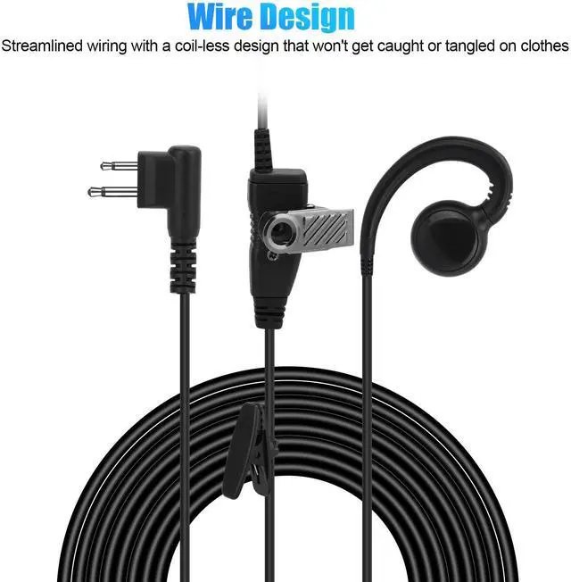 Alt view image 2 of 7 - PTT Mic Swivel Earpiece for Motorola Radio Walkie Talkies CP200 CLS1410 CLS1110