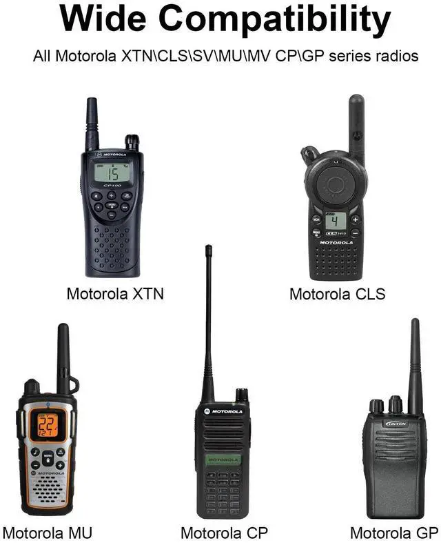 Alt view image 3 of 7 - PTT Mic Swivel Earpiece for Motorola Radio Walkie Talkies CP200 CLS1410 CLS1110