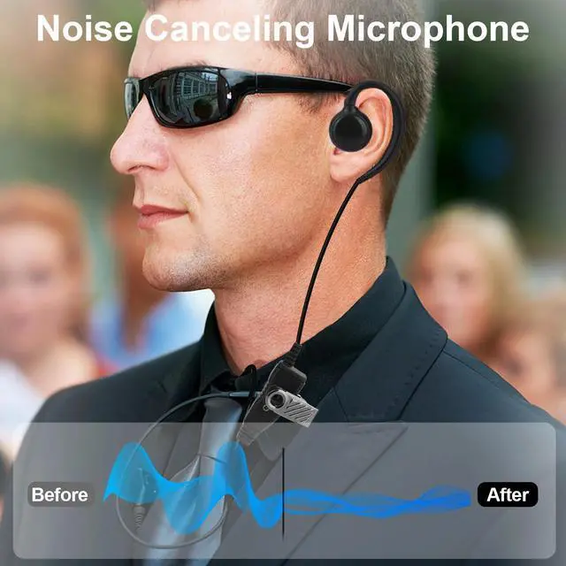 Alt view image 4 of 7 - PTT Mic Swivel Earpiece for Motorola Radio Walkie Talkies CP200 CLS1410 CLS1110