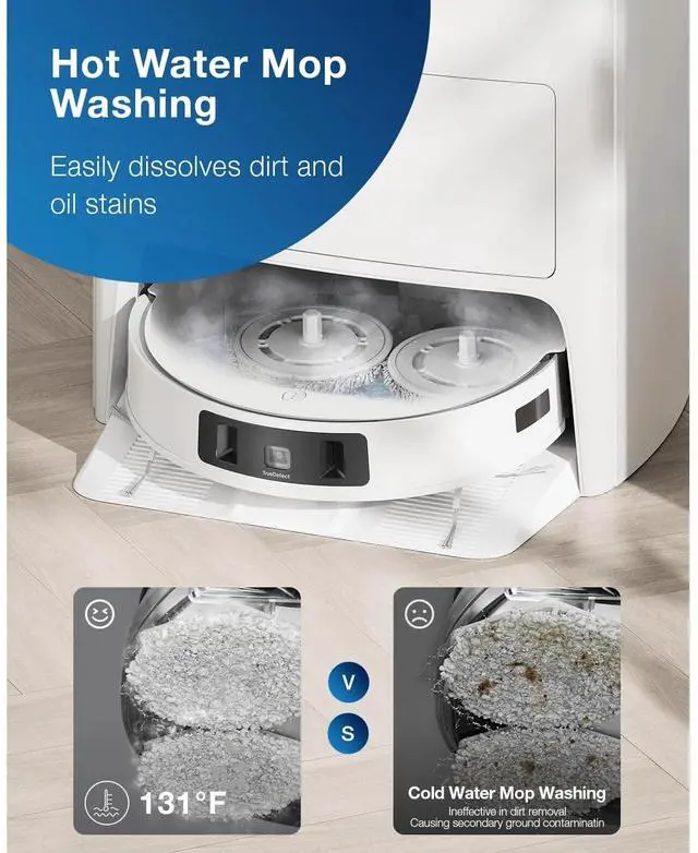 Alt view image 3 of 7 - ECOVACS DEEBOT T20 OMNI Robot Self Empty Vacuum Mop Hot Wash AutoDry 6000Pa