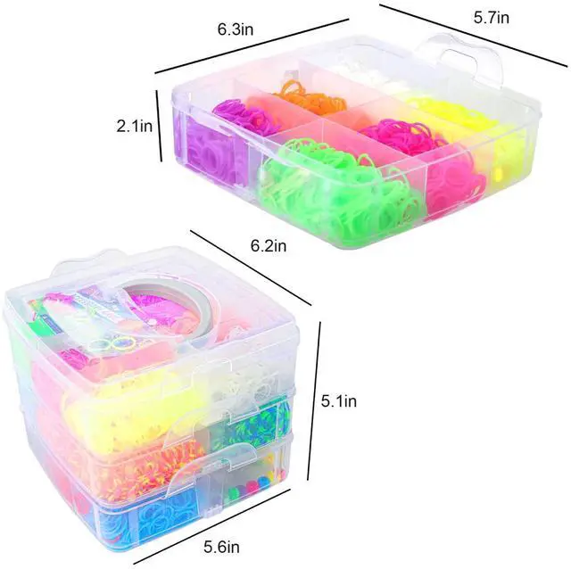 Alt view image 4 of 7 - 4614pcs Rubber Bands Kit with 3 Layer Container Bracelet Making Kit for Girls