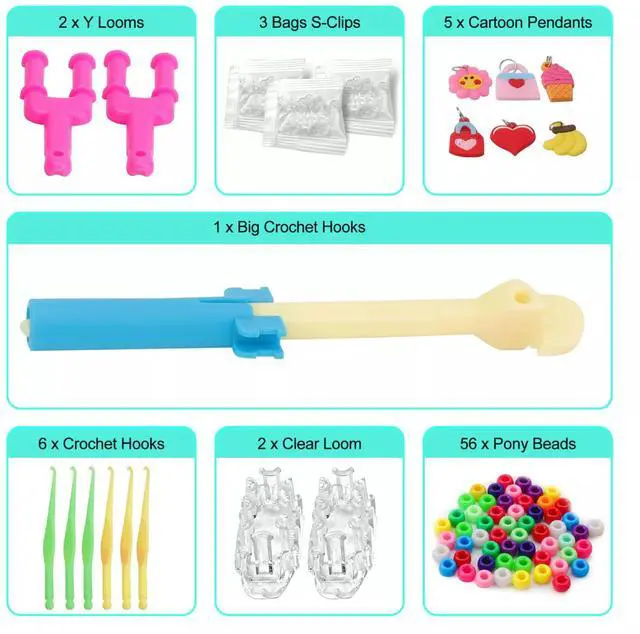 Alt view image 3 of 7 - 4614pcs Rubber Bands Kit with 3 Layer Container Bracelet Making Kit for Girls