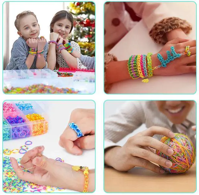 Alt view image 5 of 7 - 4614pcs Rubber Bands Kit with 3 Layer Container Bracelet Making Kit for Girls