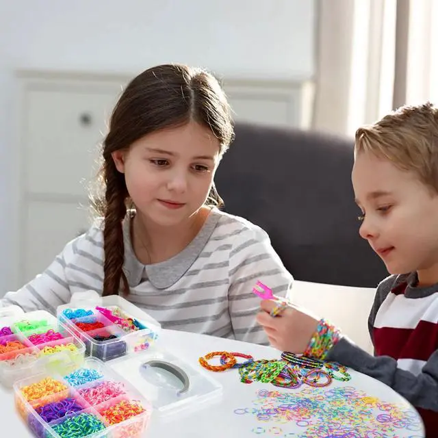 Alt view image 6 of 7 - 4614pcs Rubber Bands Kit with 3 Layer Container Bracelet Making Kit for Girls