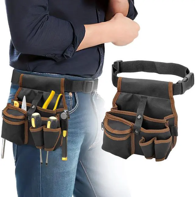 Main image of Electrician Waist Pocket Belt Tool Pouch Bag, Hardware Toolkit Work Organizer