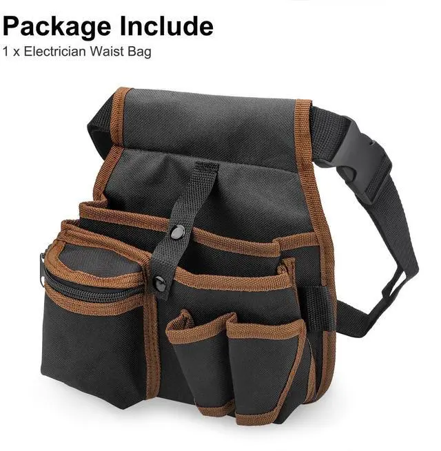 Alt view image 4 of 7 - Electrician Waist Pocket Belt Tool Pouch Bag, Hardware Toolkit Work Organizer