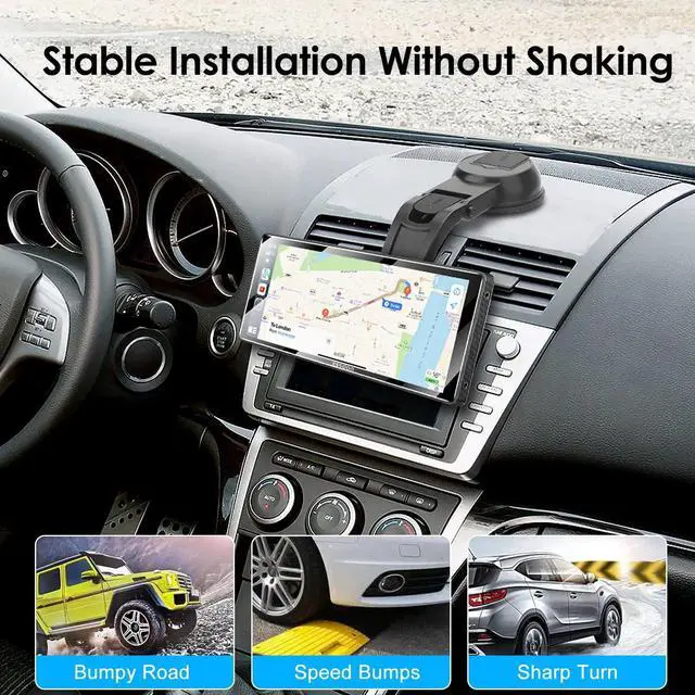 Alt view image 5 of 7 - CarPlay Screen Mount 360° Rotation Suction Cup Holder for 7-10.26" Car Monitors