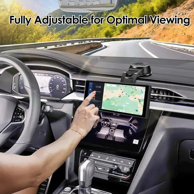 Alt view image 7 of 7 - CarPlay Screen Mount 360° Rotation Suction Cup Holder for 7-10.26" Car Monitors