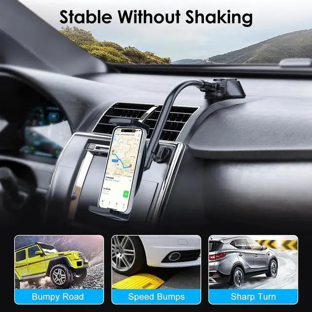 Alt view image 7 of 7 - 360°Car Tablet Phone Holder for 4.7-12.9" iPad iPhone Windshield Dashboard Mount