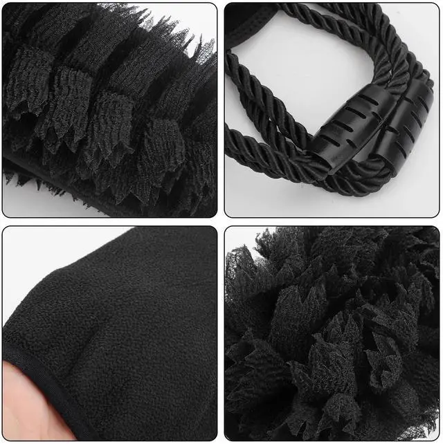 Alt view image 4 of 6 - Exfoliating Back Scrubber for Shower, Double-Sided Body Scrub Washcloth w/Handle