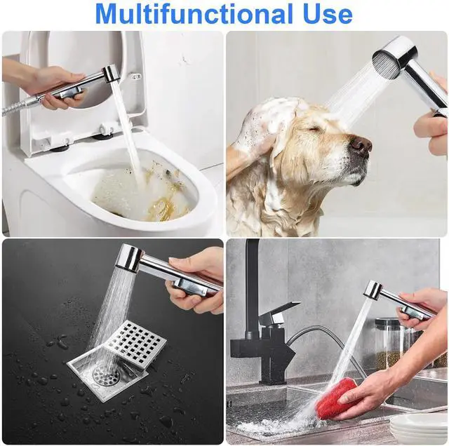 Alt view image 5 of 7 - Hand Held Toilet Bidet Sprayer Bathroom Shower Water Spray Head w/1.5m Hose Part