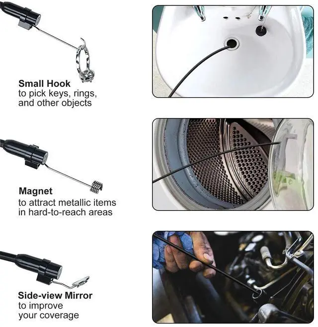Alt view image 6 of 7 - 4.3" HD LED Industrial Endoscope Borescope 1080P 8mm Inspection SnakeCamera IP67
