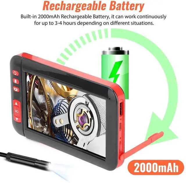 Alt view image 4 of 7 - 4.3" HD LED Industrial Endoscope Borescope 1080P 8mm Inspection SnakeCamera IP67