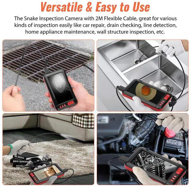 Alt view image 7 of 7 - 4.3" HD LED Industrial Endoscope Borescope 1080P 8mm Inspection SnakeCamera IP67