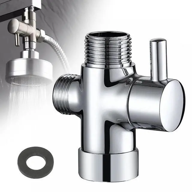 Main image of 1/2" 3-Way T-adapter Shower Head Diverter Valve Water Splitter Switch Tap Faucet