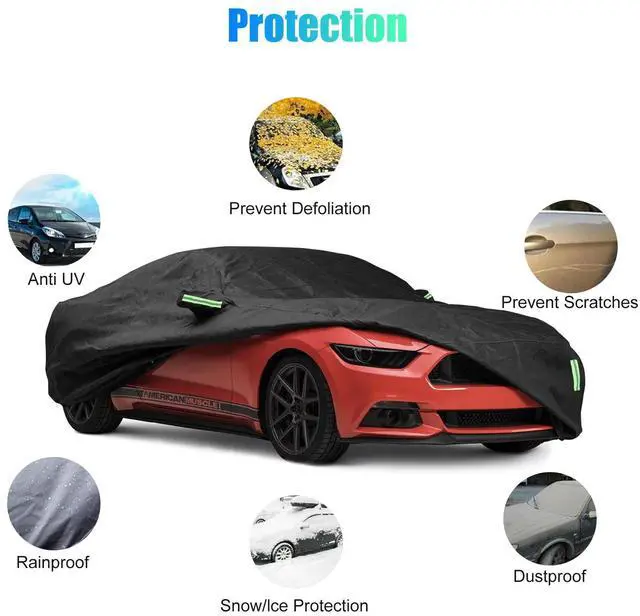 Alt view image 5 of 6 - Universal Car Cover Outdoor Waterproof Sun All Weather Protection 530x200x150cm