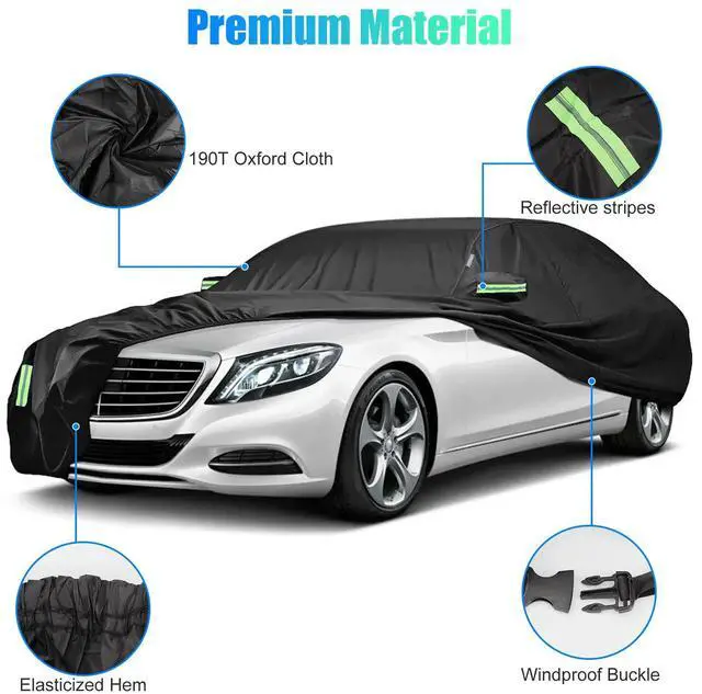 Alt view image 4 of 6 - Universal Car Cover Outdoor Waterproof Sun All Weather Protection 530x200x150cm