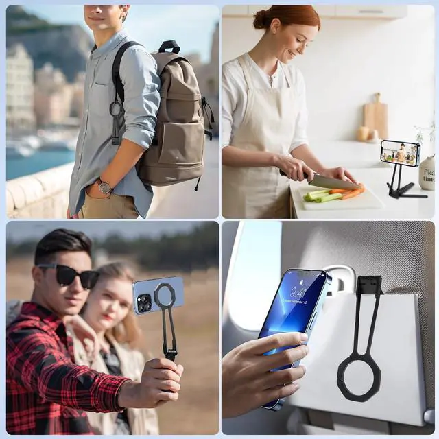 Alt view image 5 of 7 - Magnetic Phone Tripod Stand Aluminum Foldable Phone Mount for iPhone MagSafe