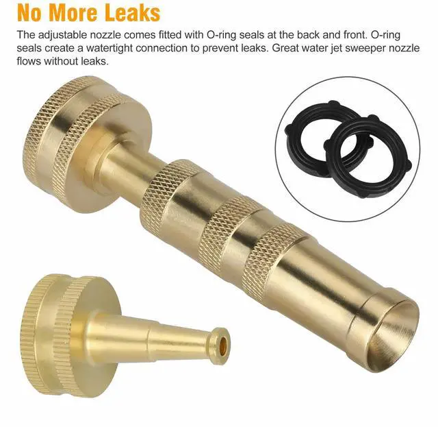 Alt view image 3 of 7 - Solid Brass Garden Nozzles Heavy Duty Adjustable Twist Water Hose High Pressure