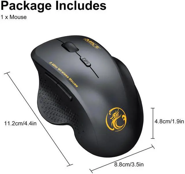 Alt view image 7 of 7 - 2.4GHz Wireless Optical Mice PC Gaming Mouse 6 Buttons & USB Receiver for Laptop