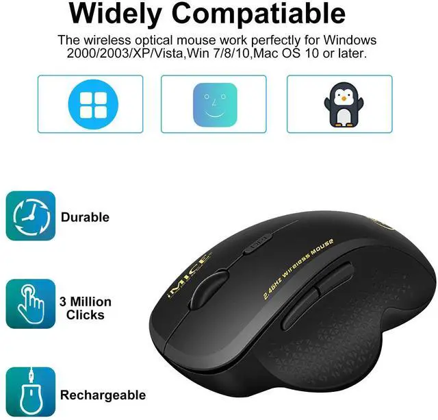 Alt view image 2 of 7 - 2.4GHz Wireless Optical Mice PC Gaming Mouse 6 Buttons & USB Receiver for Laptop