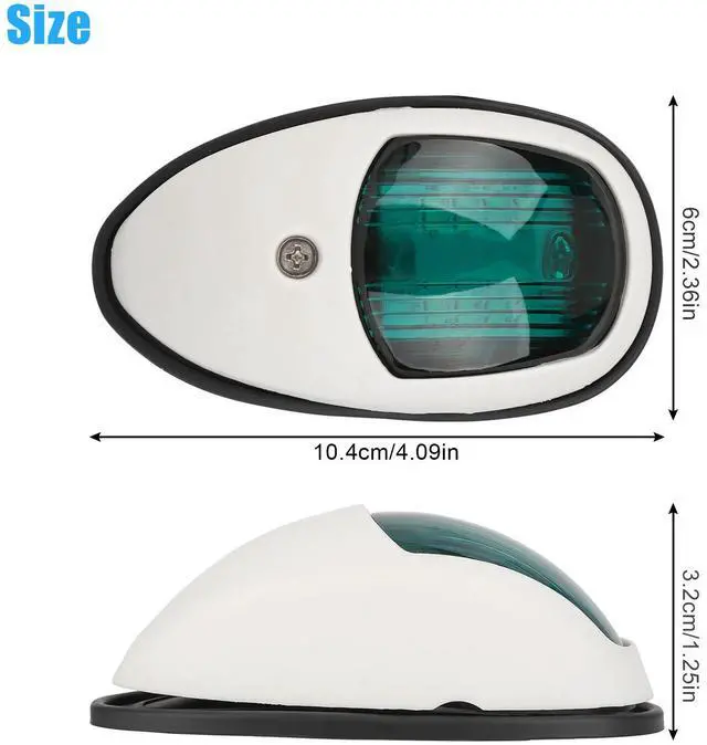 Alt view image 7 of 7 - Pair Red & Green 8 LED Navigation Lights Marine Bow Light Lamp for Boat Pontoon