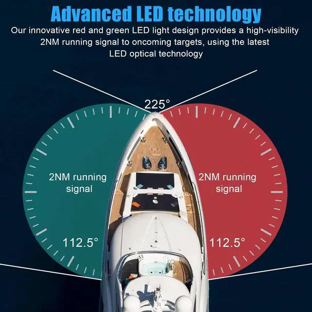 Alt view image 6 of 7 - Pair Red & Green 8 LED Navigation Lights Marine Bow Light Lamp for Boat Pontoon