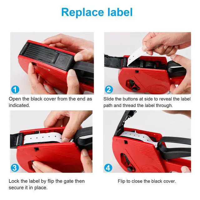 Alt view image 2 of 7 - MX-5500 8 Digits EOS Price Tag Gun Labeler Marking w/ Sticker Labels Ink Roller