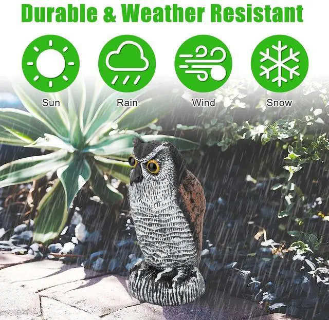 Alt view image 5 of 7 - Realistic Owl Decoy Protect Garden Yard Pest Repellent Birds Scarecrow Outdoor