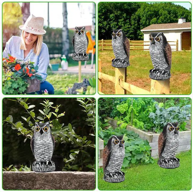 Alt view image 4 of 7 - Realistic Owl Decoy Protect Garden Yard Pest Repellent Birds Scarecrow Outdoor